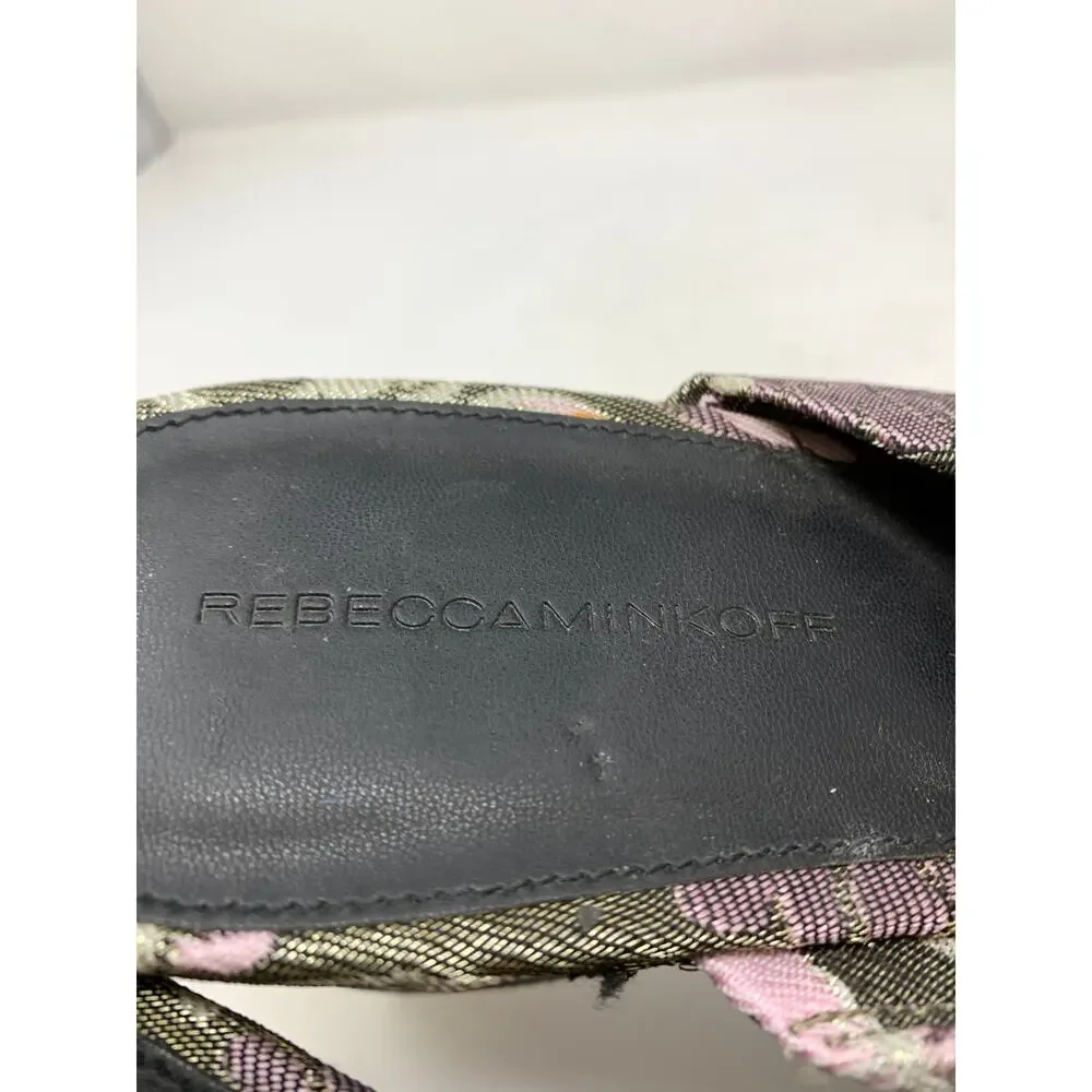 Rebecca Minkoff Jaden Floral Jacquard Platform Sandals Womens Sz 10 Purple Green - Picture 6 of 8